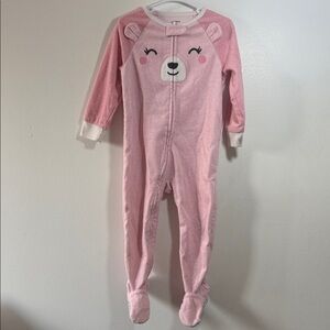 3/$20 Carter’s Pink Bear Kids Fleece Sleeper, PRELOVED, 18M